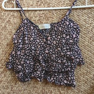 Floral Crop Top - Ocean Drive (Small)